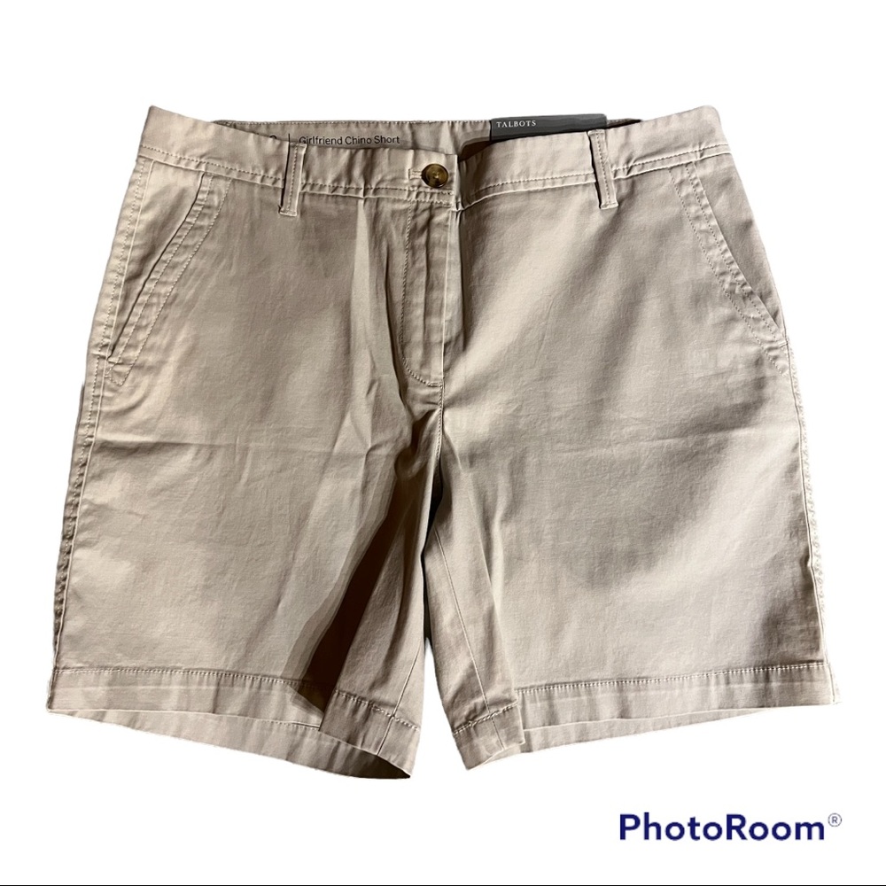NWT Talbots Women’s size 8 Girlfriend Chino Shorts Tan